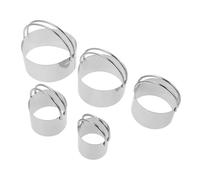 GOOHOCHY Emporte-Pièces en Acier Inoxydable 5 Pièces, Moules Ronds pour Découpe de Pâte, Outils pour Biscuits et Desserts Faits Maison