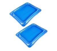 GOOHOCHY Lot de 2 Plateaux Gonflables en PVC Bleu, Grande Capacité, Flottants, pour Bac à Glacière Gonflable, Buffet de Boissons, Pique-niques et Ambiance Tropicale
