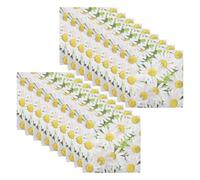 GOOHOCHY Lot de 20 Serviettes en Papier Marguerite Florales Élégantes, Faciles à Transporter Ranger, pour Fêtes D'anniversaire et Goûters