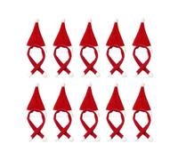 GOOHOCHY Lot de 20 Set de Set de Housses pour Bouteilles de Vin Mini Chapeaux de Noël Rouges et Écharpes en Tissu Pelucheux pour Décoration Festive et Ambiance de Fête