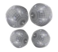 GOOHOCHY Lot de 4 Ballons Gonflables Argentés en Pvc Style Disco Rétro, Décoration Intérieure pour Fêtes et Réceptions Effet Miroir Lumineux