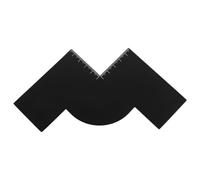 GOOHOCHY Outil Carte Multifonction avec Règle Intégrée de Mise Ligne des Cheveux en Plastique Noir pour Barbiers Professionnels en Salons Domicile