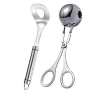 GOOHOCHY Pince à Boulettes de Viande et Facile à Nettoyer Pratique en Acier Inoxydable Cuillère et Clip, Poignée Confortable pour Usage Domestique Réutilisable