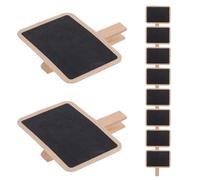 GOOHOCHY Pinces à Tableau Noir with en Bois Légères et Réutilisables 40 avec Surface Ardoise et Mini Tableaux à Pince for pour Étiquettes Alimentaires pour Cuisines et Bureaux