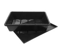 GOOHOCHY Plateaux de Germoir Rectangulaires en Plastique 2 Pcs - Bac de Culture avec Fond Drainant, Adapté pour Cultures de Légumes en Jardin d’Intérieur