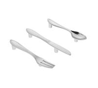 GOOHOCHY Poignées de Meubles Design Créatif de Cuillère, Fourchette et Couteau Lot de 3 en Alliage de Zinc Argenté Installation Facile et Solide Cuisine