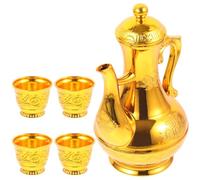 GOOHOCHY Set de Coupe D'offrande Bouddhiste en Plastique Or, Bouilloire Rétro Réutilisable pour Rituels Cérémoniels et Décoration Élégante Inspirée Culture Traditionnelle Chinoise