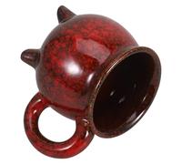 GOOHOCHY Tasse à Café en Céramique Rouge 350ml avec Anse de Chaudron, Design Sorcière D'halloween pour Fêtes Festives la Maison