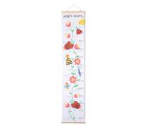 GOOHOCHY Toise Murale en Tissu Blanc Style Nordique Motif Fleur pour Garçon et Filles, Tableau de Croissance Suspendu, Suit pour Chambre Garçon Fille, Mesure Précise et Facile à Ranger