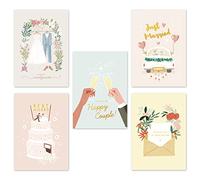 Gooji Lot de 10 cartes de vœux de mariage avec enveloppes assorties - 12,7 x 17,8 cm - Assortiment de couleurs - Aquarelle - Mariages, fiançailles, boîte de notes vierges assorties