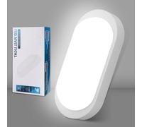 GOOSKI Plafonnier LED 18W 1710LM IP65 pour Cave et Pièces Humides, Applique Murale Ovale 4000K Blanc Neutre, pour Couloir Cave Salle de Bain Garage Jardin Balcon