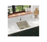 vidaXL Évier en granit simple bassin beige
