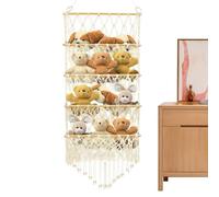 Goowafur Rangement Peluches sur Porte | Porte-Hamac En Filet 4 Niveaux Style Boho Pour Jouets En Peluche | Organisateur Jouets en Peluche,Pour Chambre Salle De Jeu Salon Dortoir Jardin D'