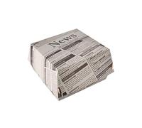 GoPack Lot de 50 boîtes à Hamburger en Carton Motif Newsprint 7 x 11 x 11,5 cm