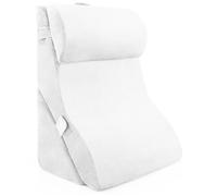 GOPLUS 2 en 1 Coussin de Lecture, Oreillers Cale Coussin Multifonction et Réglable en Mousse avec Housse Amovible,Blanc