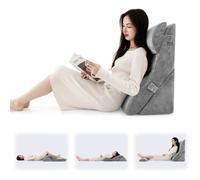 GOPLUS 2 en 1 Coussin de Lecture, Oreillers Cale Coussin Multifonction et Réglable en Mousse avec Housse Amovible, Gris