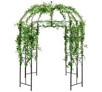 GOPLUS Arche de Jardin Rosier, Plantes Grimpantes Forme de Cage à Oiseaux Pavillon Arche de Jardin Treillis en Arche de Style Français pour Mariage, Fête, Cérémonie, 211x211x256cm