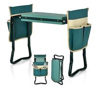 GOPLUS Banc de Jardin à Genoux et Assis, Siège de Jardin Portable avec 2 Grandes Poches à Outils, Coussin en Mousse EVA pour Les Genoux, Outil de Jardinage Pliable pour Les Jardiniers(1 Pochette)