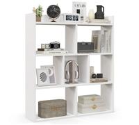 GOPLUS Bibliothèque Ouverte 80x20x90CM - GOPLUS - Etagère Cube 3 Niveaux 7 Casiers Blanc