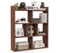 GOPLUS Bibliothèque Ouverte 80x20x90CM - GOPLUS - Etagère Cube 3 Niveaux 7 Casiers Marron