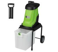 GOPLUS Broyeur Vegetaux et Branches Électrique 2800W, Broyeur Vegetaux avec Bac 50L, Système à Couteaux Tranchant, Mobile avec Roue de Transport, Ratio de Broyage 15:1, pour Déchets de Jardin (Orange)