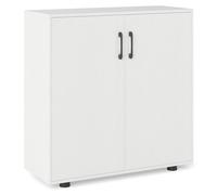 GOPLUS Buffet de Cuisine avec Étagère Ajustable,Meuble Fermé avec Kit Antivol, pour Entrée, Couloir, Salon,80x31x82cm,Blanc