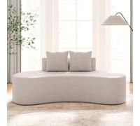 GOPLUS Canapé Compressé Salon 2-3 Places Canapé Courbé Rembourré avec 2 Coussins, Dossier Bas, Assise Rembourrée en Mousse & Base Antidérapante, Aucun Assemblage, pour Chambre à Coucher (Gris)