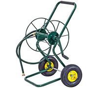 GOPLUS Chariot Enrouleur Tuyau d'Arrosage, Chariot Tuyau d'Arrosage avec 2 Roues, Cadre en Métal, Grande Capacité, Mécanisme de Manivelle, Support de Tuyau d'Arrosage pour Jardin, pour Jardinage