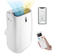 GOPLUS Climatiseur Mobile 16000BTU 4,7kW 5 en 1 Fonction de Refroidissement, Chauffage, Déshumidification, Ventilation, Mode Nuit, Minuterie 24H, Wifi Contrôle Télécommande/Écran, 50-55㎡, R290
