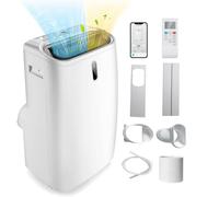 GOPLUS Climatiseur Mobile 16000BTU 4,7kW 5 en 1 Fonction de Refroidissement, Chauffage, Déshumidification, Ventilation, Mode Nuit, Minuterie 24H, Wifi Contrôle Télécommande/Écran, 45-50㎡, R290