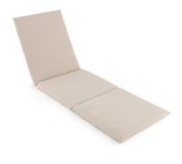GOPLUS Coussin de Chaise Longue Exterieur 182x59CM, Rembourré, Sangles de Fixation à Crochets et Boucles, pour Lit de Camp, Coussin Transat Bain de Soleil pour Voyage, Camping, Vacances (Beige)