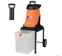 GOPLUS Déchiqueteuse Électrique 2800W Broyeur pour Branches à 45 mm d'Épaisseur avec Bac de Ramassage de 50L Réduction 15:1 Orange