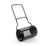 GOPLUS Epandeur de Compost de 60cm avec Rouleau en Maille Métallique, Noir | Epandeur Gazon, Compost, Panier en Maille d’Acier Loquets Latéraux, Poignée Ergonomique en U, Jardin Pelouse