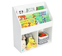 GOPLUS Étagère à Livres pour Enfants, Organisateur de Rangement pour Jouets avec Étagères Ouvertes, Bibliothèque pour Tout-Petit, pour Salle de Classe, Jardin d’Enfants, Chambre d’Enfants, Blanc