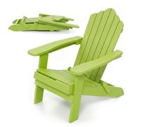 GOPLUS Fauteuil Adirondack Pliable et Réglable à 4 Positions (Vert Clair)
