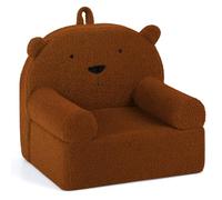 GOPLUS Fauteuil Enfant en Forme d'ours, Canapé Enfant Rembourré en Mousse avec Housse en Tissu Polaire, Fauteuil de Lecture avec Accoudoirs Ronds, Aucun Montage Requis, pour 3+ Ans