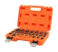 GOPLUS Kit de Douilles d'Extraction d'Ecrous,Vis et Boulons-27 Pièces Extracteurs à Tête Hexagonale de 0,95CM-2 Adaptateurs Orange