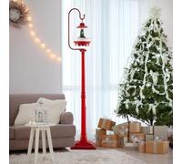 GOPLUS Lampadaire Noël 173 cm, Décoration Noel Exterieur Tournant Activé par Son avec Lumières Colorées, Musique, Effets Neige, Scène Festive, Lanterne Boule à Neige Noel (Boule-173CM)
