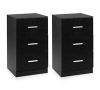 GOPLUS Lot de 2 Caisson de Bureau avec 3 Tiroirs,Classeur de Dossiers Durable et Multifonctionnel,Idéal pour Bureau, Étude,Chambre,37 X 34 X 66,5 CM (2)