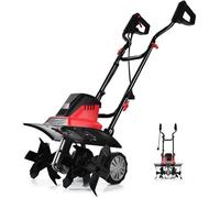 GOPLUS Motobineuse électrique puissante1500W 6lames Motoculteur avec Guidon Pliable Profondeur de travail 22CMavec roue Largeur