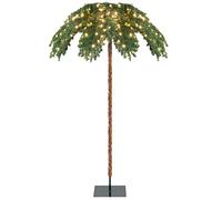 GOPLUS Palmier Artificiel Lumineux 180 cm avec 813 Branches PVC et 250 LED, Arbre de Noël à Charnière Réaliste, Arbre de Célébration de Festival Illuminé pour Maison, Bureau, École