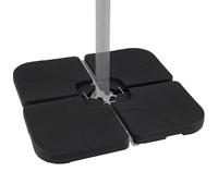GOPLUS Pied de Parasol, Lot de 4 Dalles Carrées pour Parasol Déporté à Remplir d'eau 60KG et de Sable 68KG, Plaque Lestage en HDPE avec Poignées de Transport, 50x50x8cm