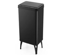 GOPLUS Poubelle Cuisine 50 L, Poubelle Automatique Rehaussé en Acier Inoxydable avec Capteur de Mouvement et Couvercle à Fermeture Douce, Pieds Amovibles,sans Contact,35,5 x 26 x 83,5 cm (Noir)