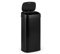 GOPLUS Poubelle Cuisine 70 Litres Automatique Double Compartiment, Noir | Poubelle Tri Selectif avec Capteur Infrarouge, Couvercle Automatique Silencieux, Structure Métal, Idéal pour Cuisine, Bureau