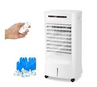GOPLUS Rafraichisseur d’Air 4 en 1 avec Télécommande, Climatiseur Mobile Sans Évacuation, Réservoir d’Eau 10L, Ventilation, Purification, Humidification, Refroidissement, Oscillation, Minuterie 15H