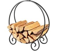 GOPLUS Range Bûche Interieur en Métal Porte Bûche Interieur 59 X 27 X 64 CM Base Stable Charge 270 KG Range Bois pour Cheminée