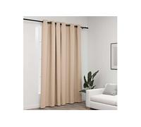 vidaXL Rideau Occultant Aspect de Lin avec Œillets Rideau de Fenêtre Salon Salle de Séjour Chambre à Coucher Maison Intérieur Beige 290x245 cm