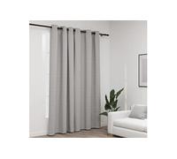 Vidaxl Rideau Occultant Aspect De Lin Avec ?illets Gris 290x245 Cm