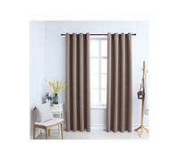 vidaXL Gordijn verduisterend met metalen ringen 2 st 140x245 cm taupe134436 Taupe G
