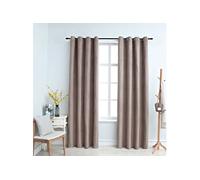 Vidaxl Rideaux Occultants Avec Anneaux En Métal 2 Pcs Taupe 140x245 Cm